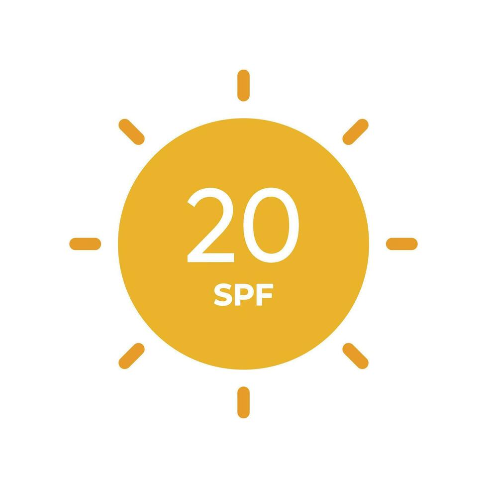 spf ligne icône vecteur. 20 Soleil protection symboles pour écran solaire ou crème solaire des produits. pour cosmétique emballage vecteur