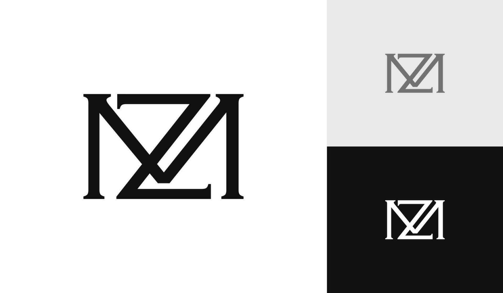 lettre mz ou zm initiale monogramme logo conception vecteur