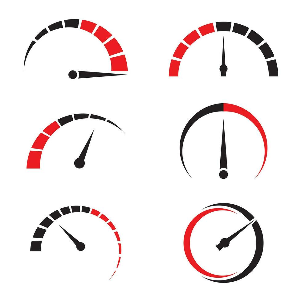 collection de moderne compteur de vitesse logo isolé blanc Contexte vecteur