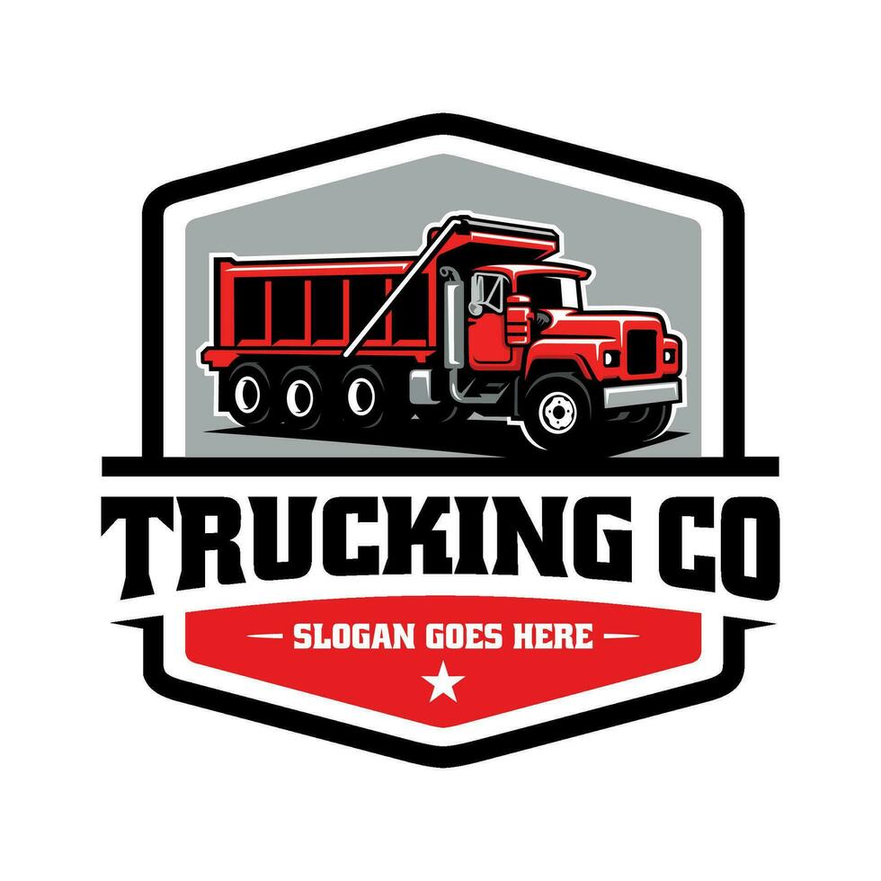 vecteur de logo illustration de camion à benne basculante