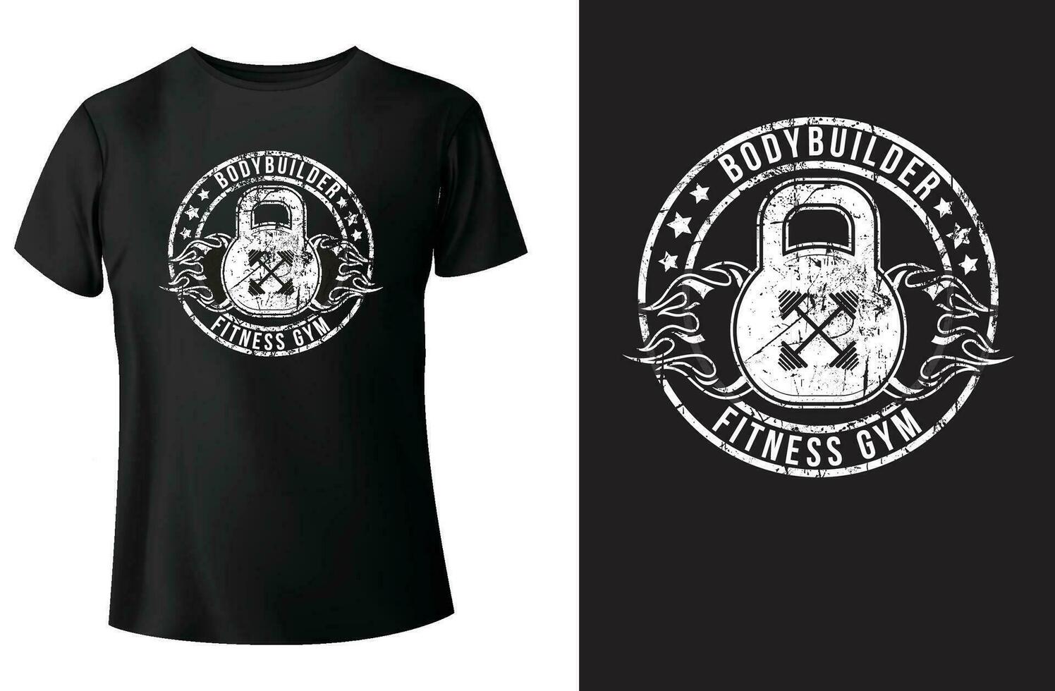 bodybuilder aptitude Gym T-shirt conception vecteur