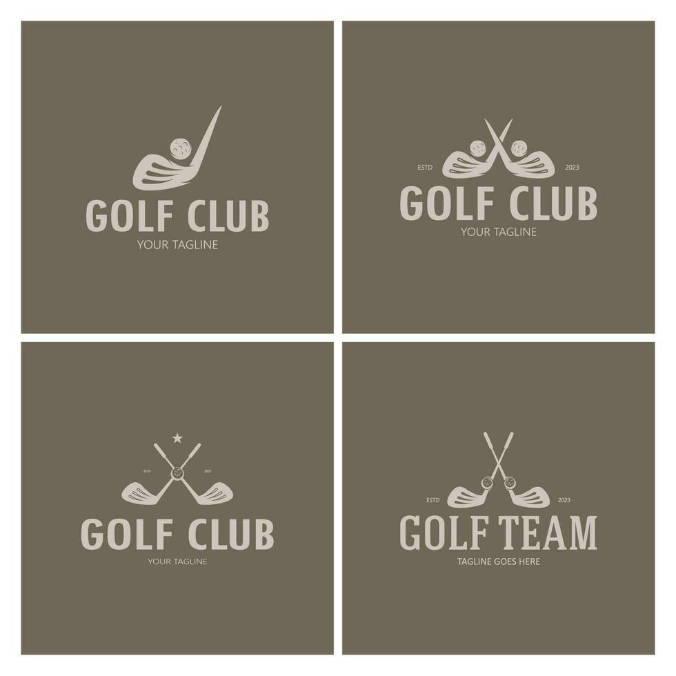 le golf Balle logo, le golf conception bâton logo, logo pour professionnel le golf équipe, le golf club, tournoi, le golf boutique entreprise, le golf cours, un événement vecteur