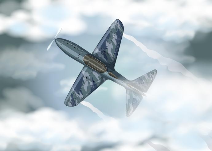 Avion militaire volant dans le ciel vecteur