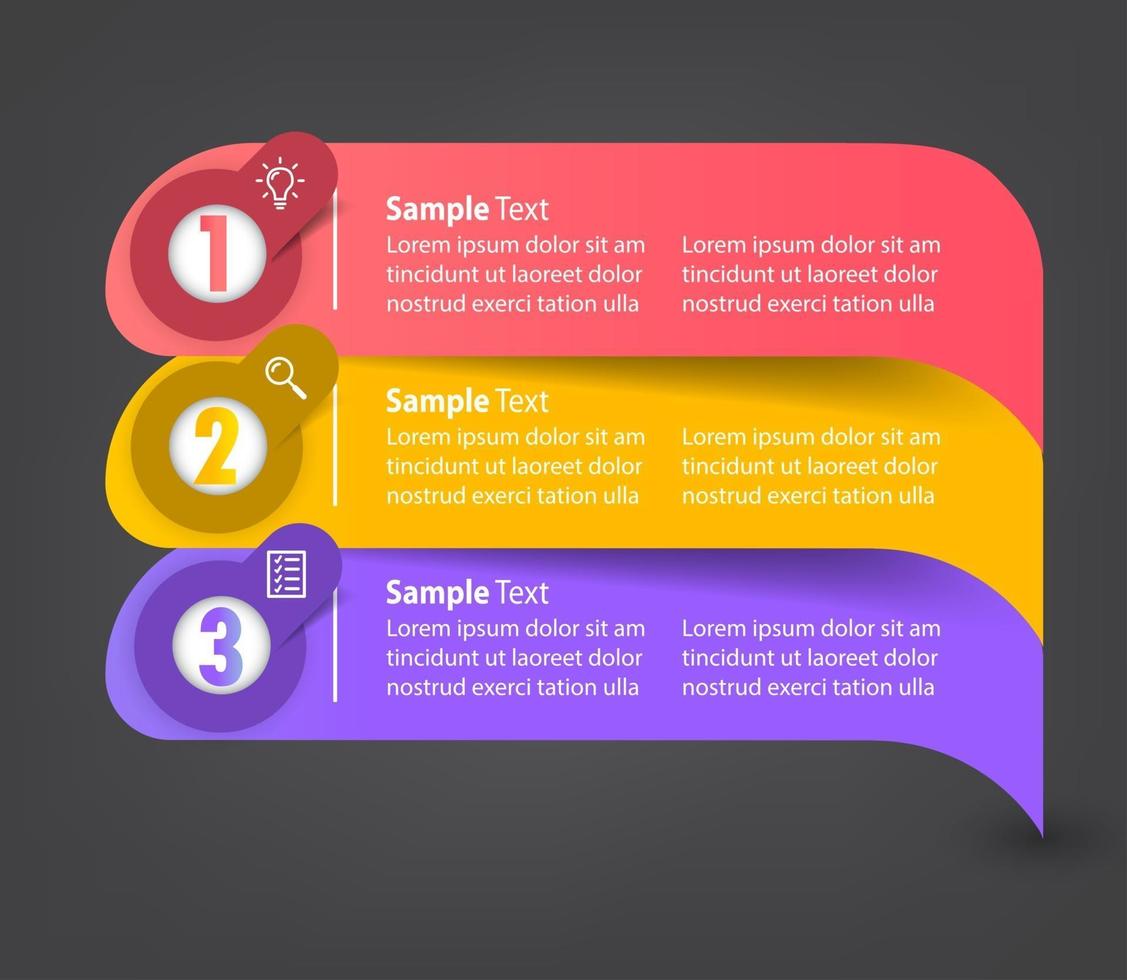 modèle de zone de texte moderne, infographie de bannière vecteur