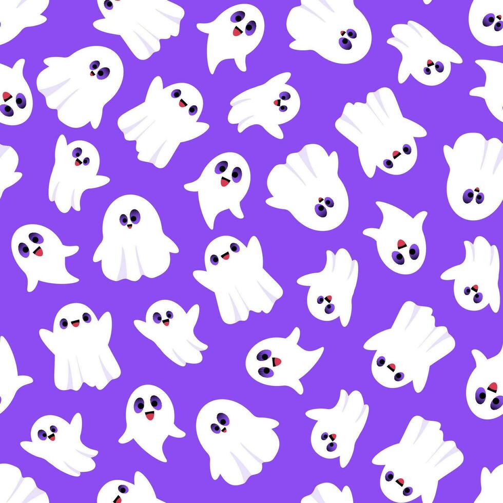 violet sans couture modèle de mignonne des fantômes vecteur