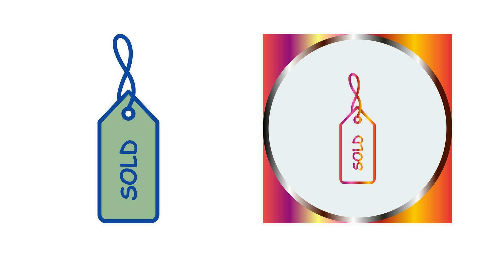 icône de vecteur d'étiquette vendue unique