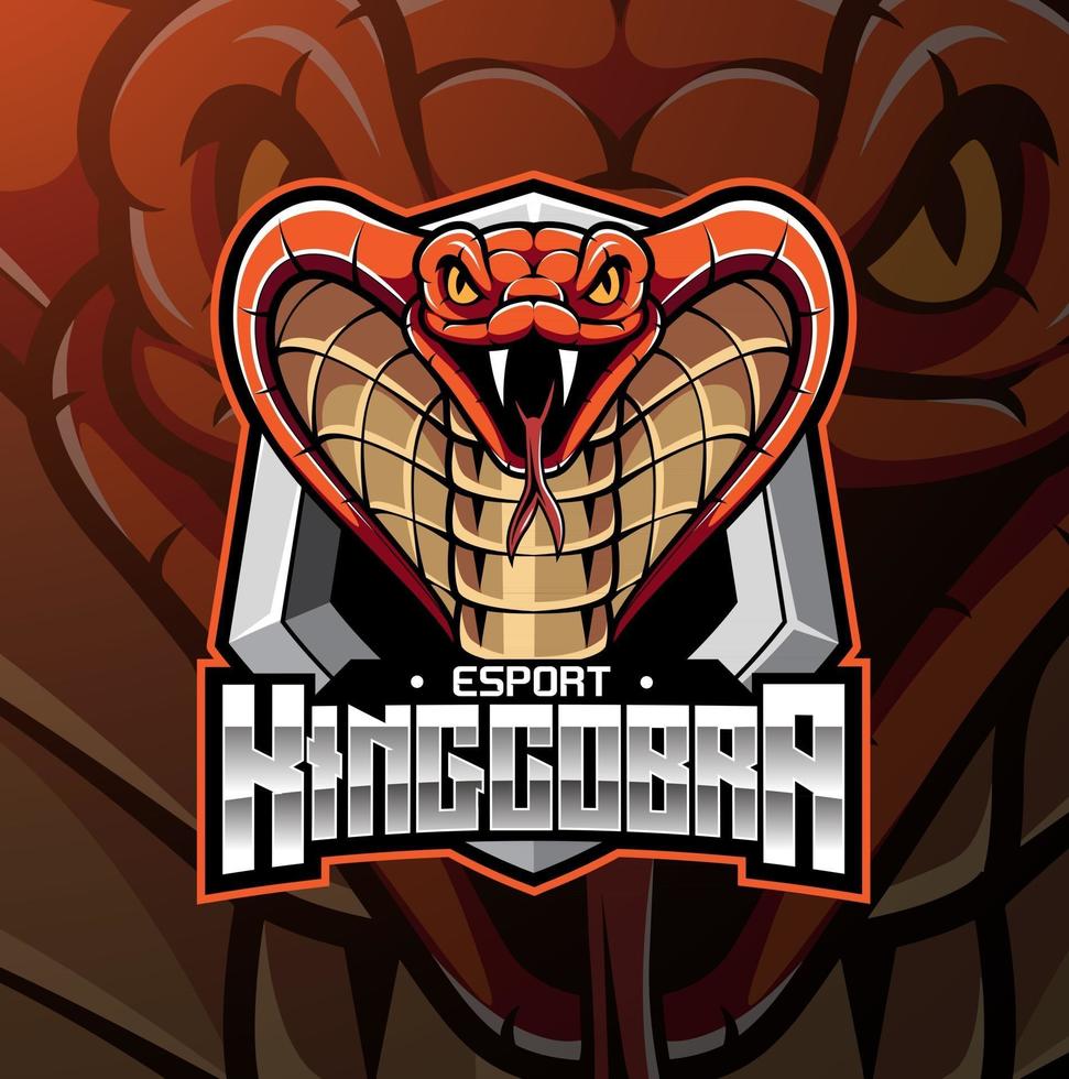 création de logo de mascotte king cobra head esport vecteur