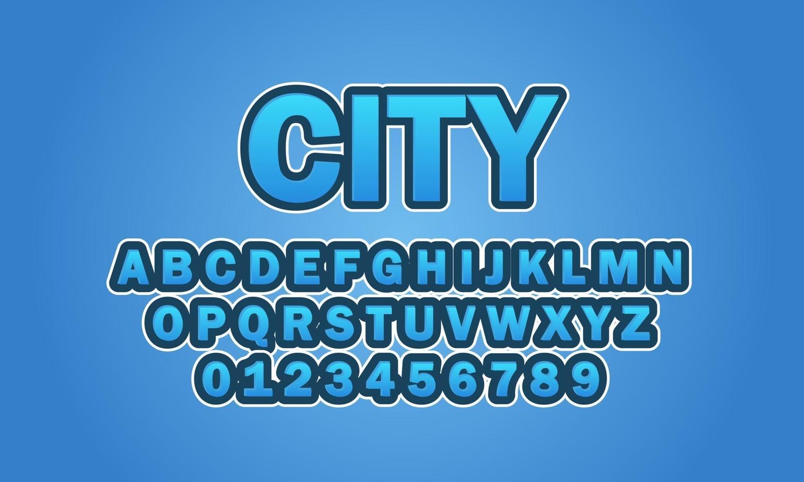 alphabet de police de la ville vecteur