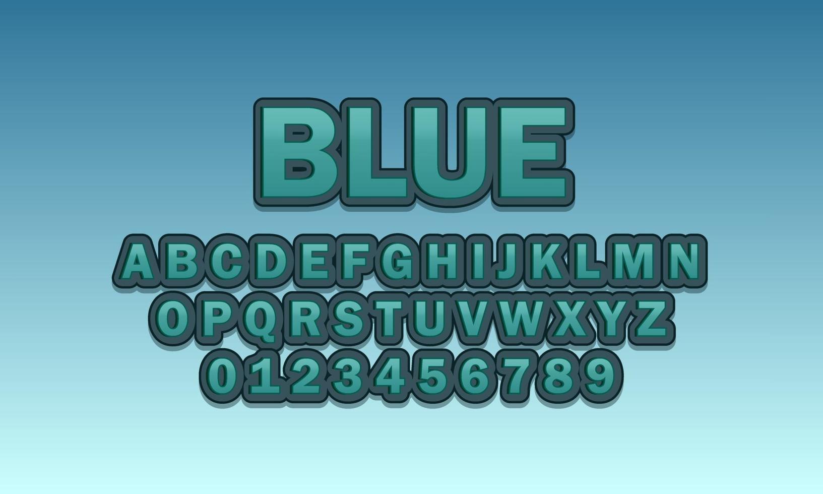 alphabet de police bleue vecteur