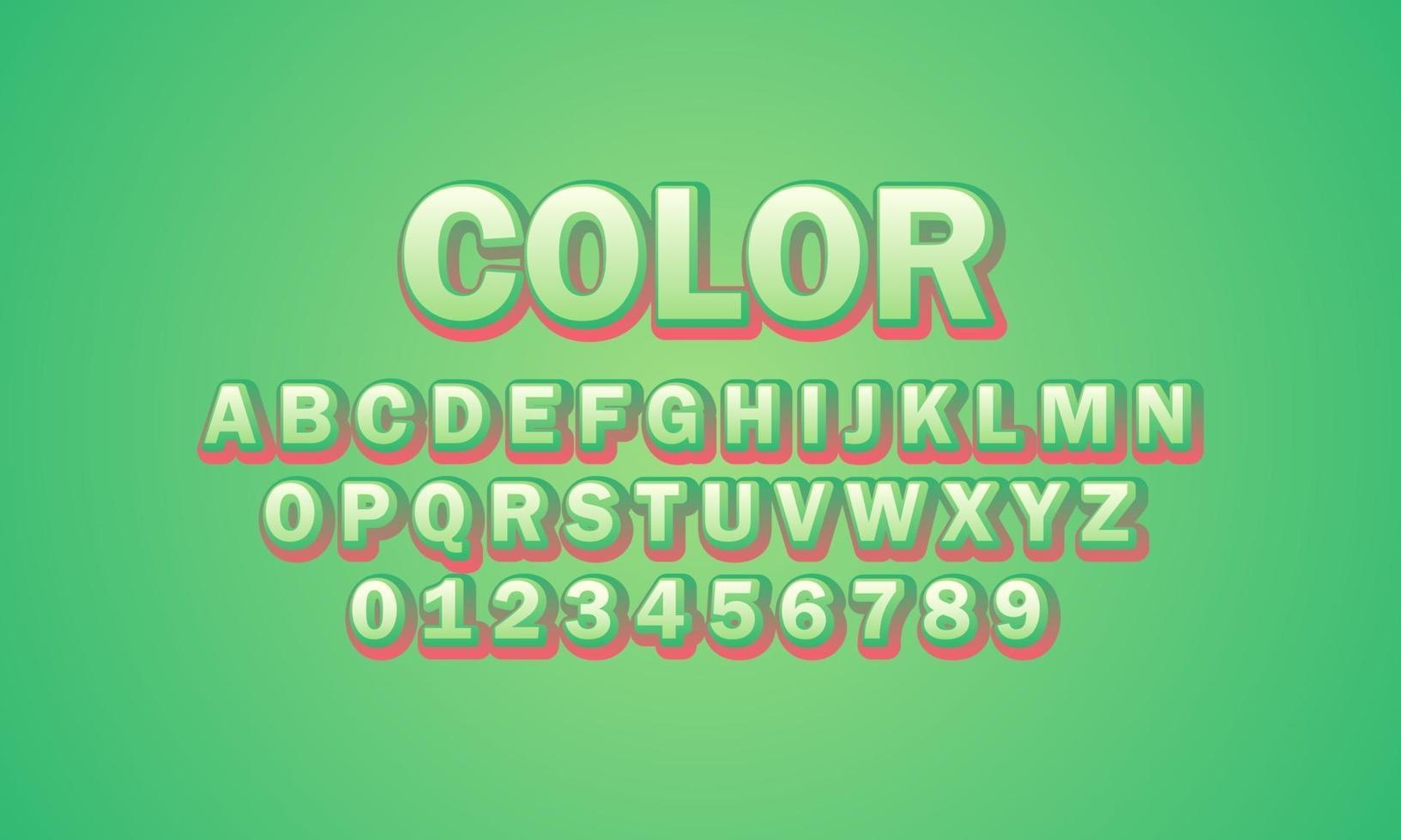 alphabet de police de couleur vecteur