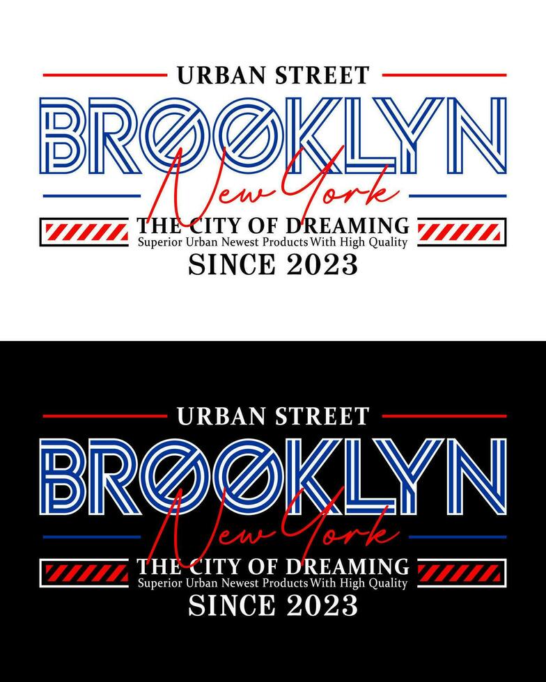 Brooklyn typographie slogan Urbain style, pour T-shirt, affiches, Étiquettes, etc. vecteur