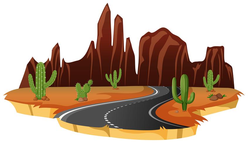 Une route isolée du désert vecteur