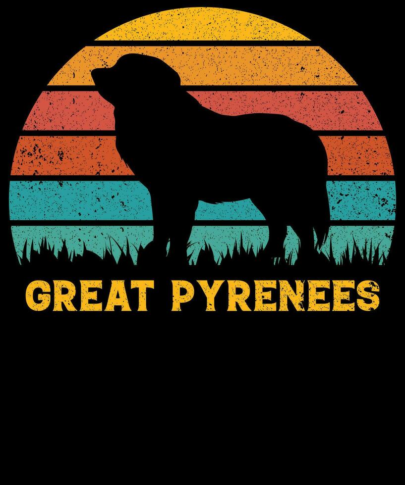 génial Pyrénées ancien T-shirt conception vecteur