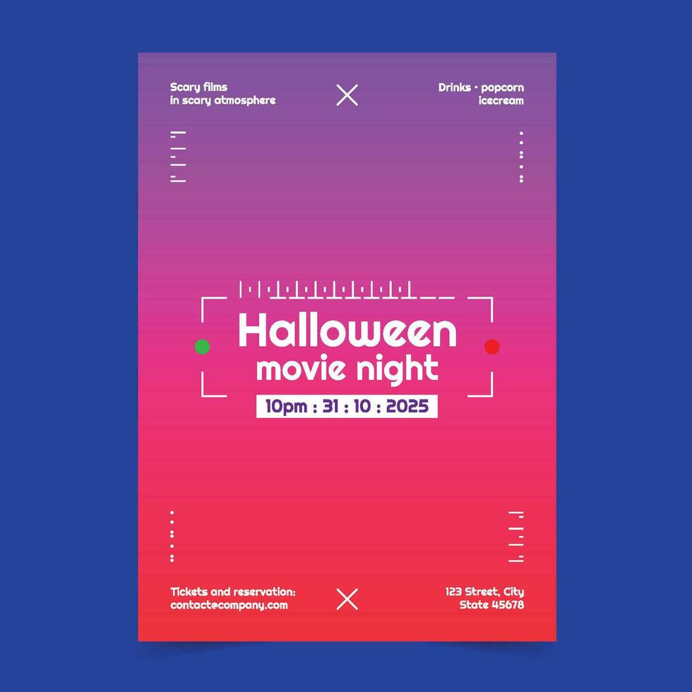 gratuit vecteur Halloween cinéma prospectus verticale affiche modèle