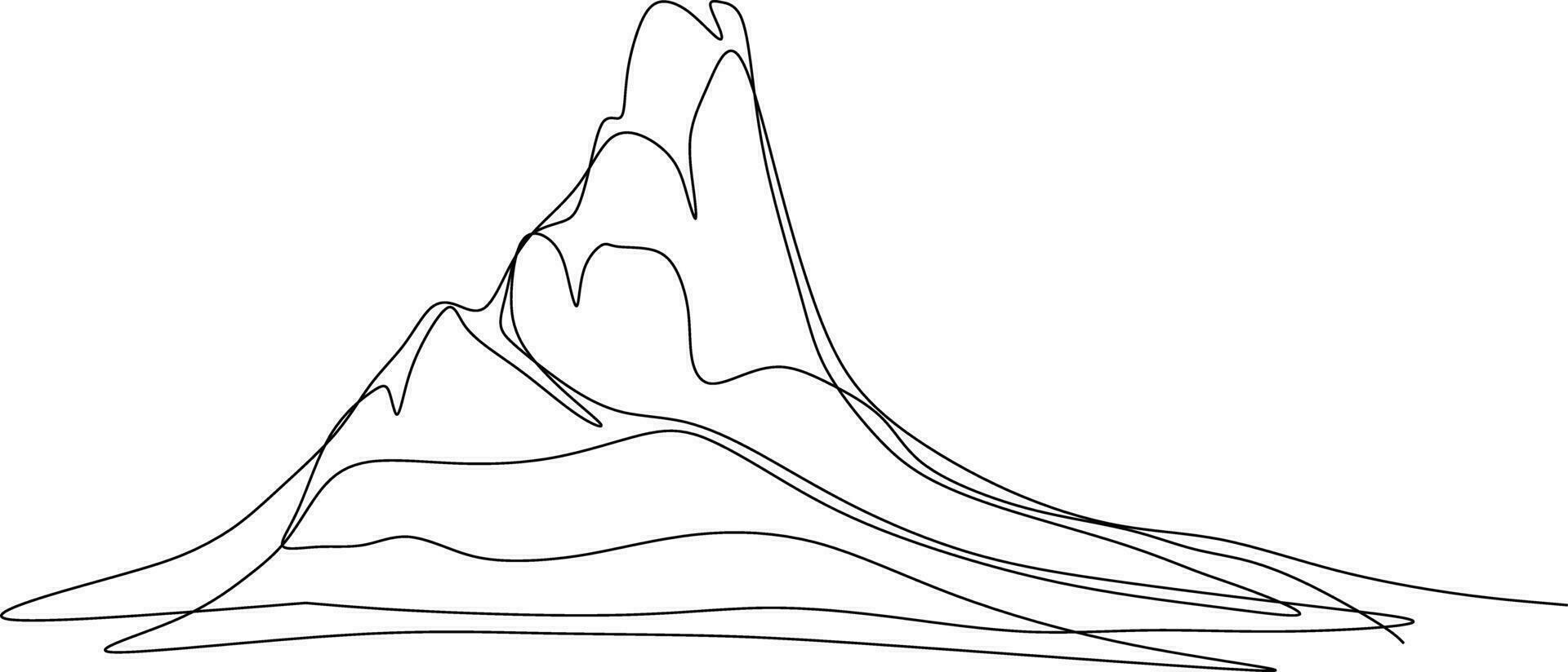 les illustrations et cliparts. illustration dessinée à la main d'une montagne et d'arbres vecteur