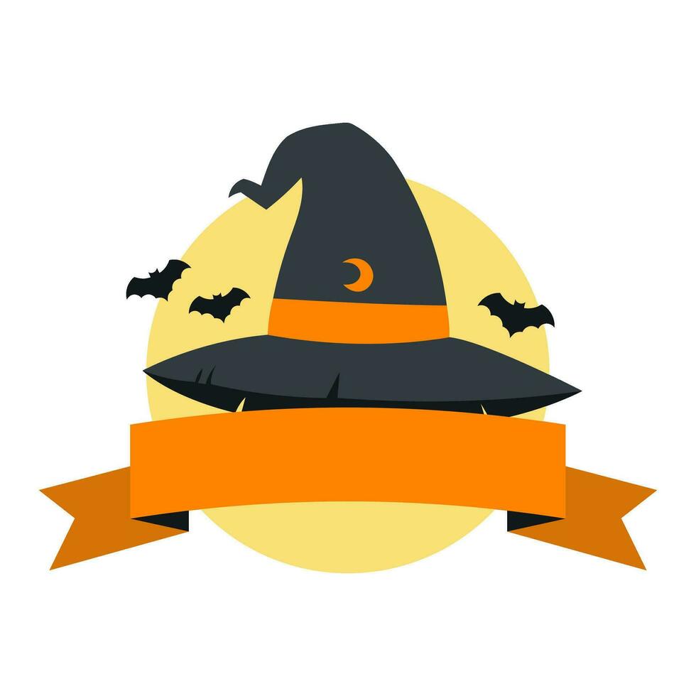 Halloween sorcière chapeau vente badge vecteur