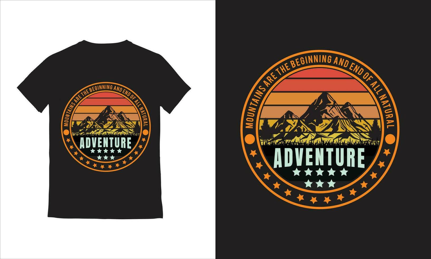 randonnée aventure conception T-shirt vecteur