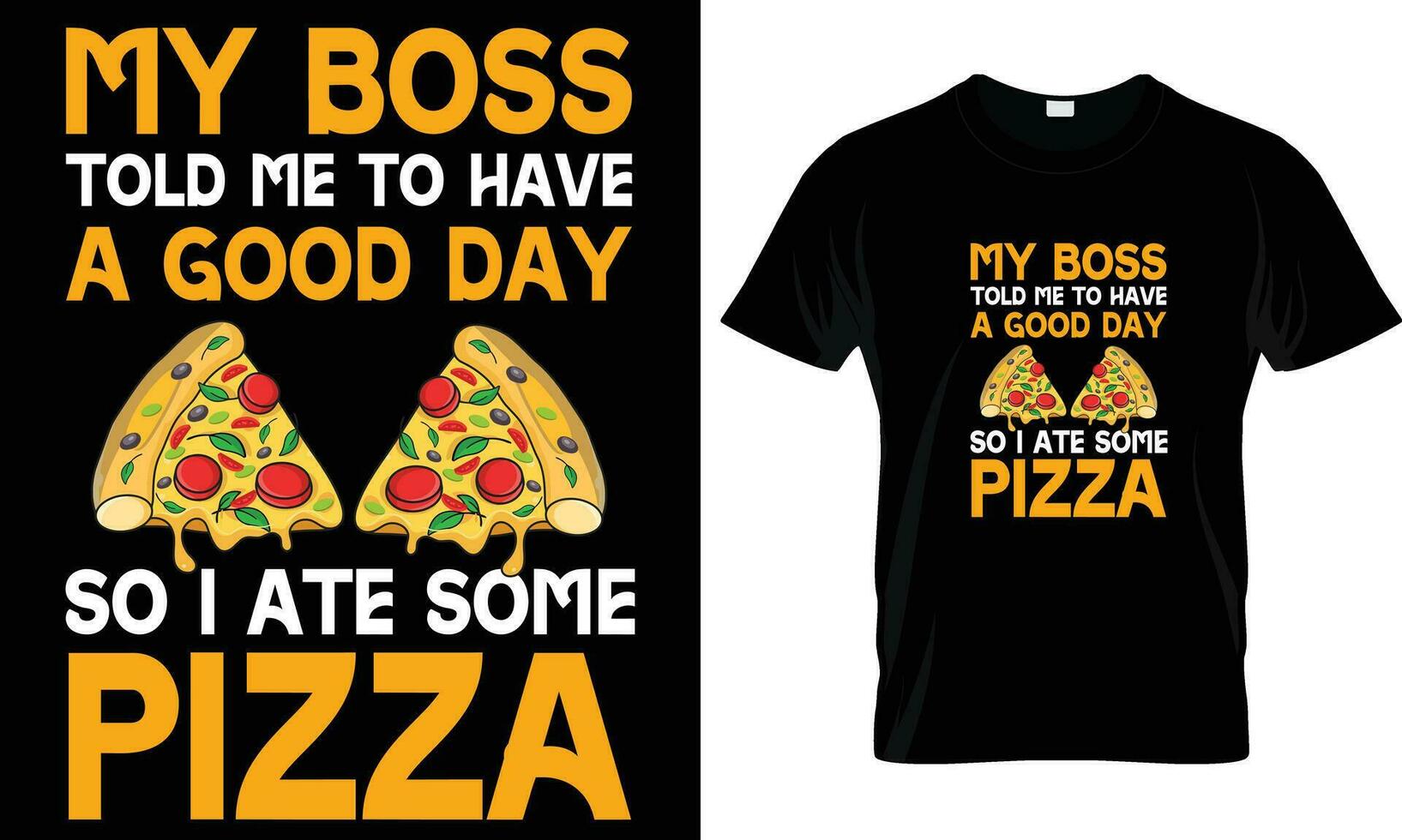 Pizza T-shirt conception vecteur graphique.