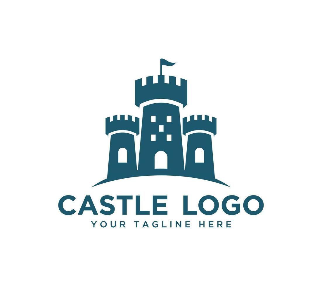 Château logo conception sur blanc arrière-plan, vecteur illustration.