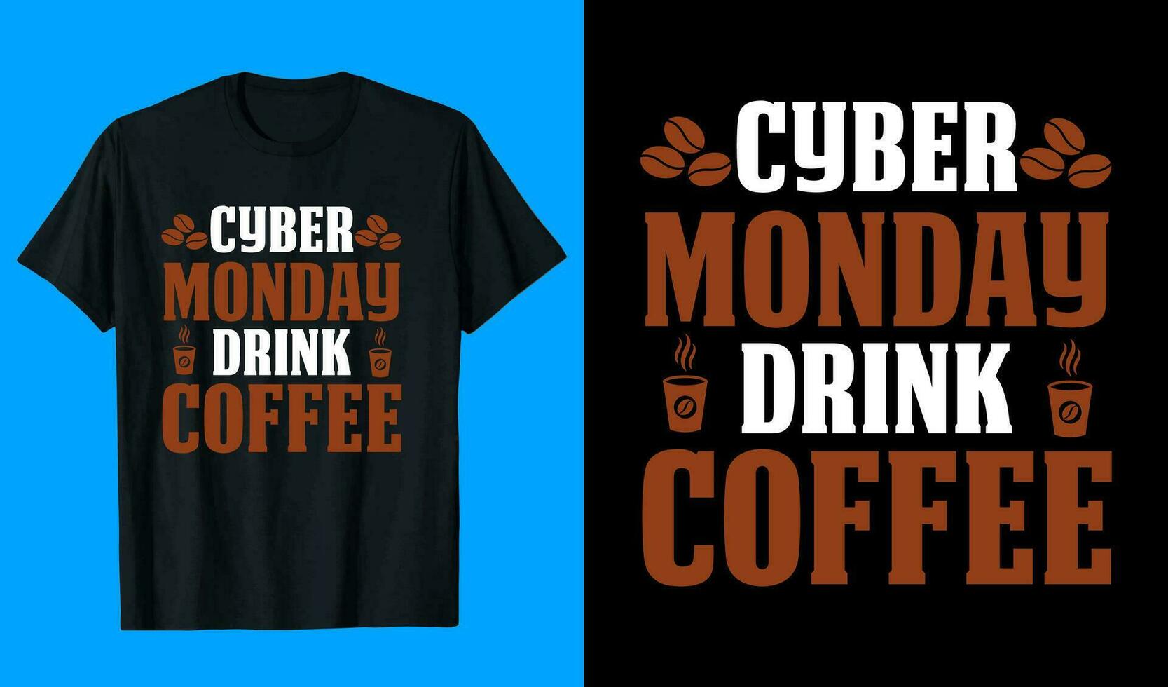 cyber Lundi boisson café T-shirt conception vecteur