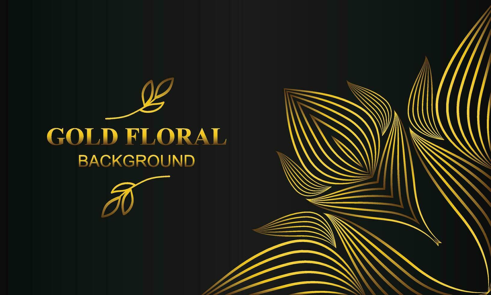 magnifique élégant or floral Contexte avec floral et feuille ornement vecteur
