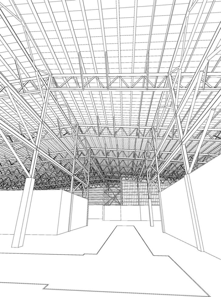 3d illustration de bâtiment structure vecteur