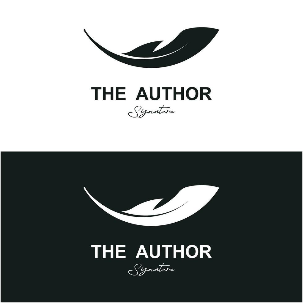 auteurs plume logo vecteur icône illustration conception