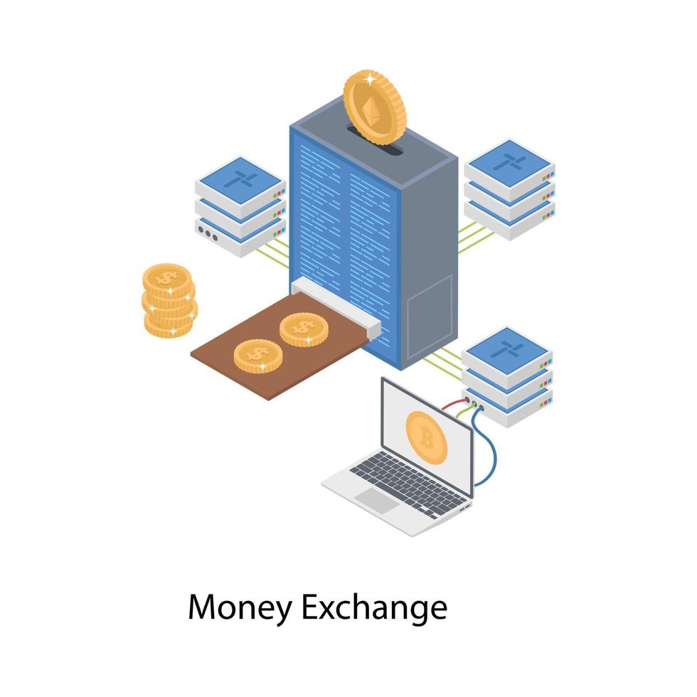 échange d'argent numérique vecteur
