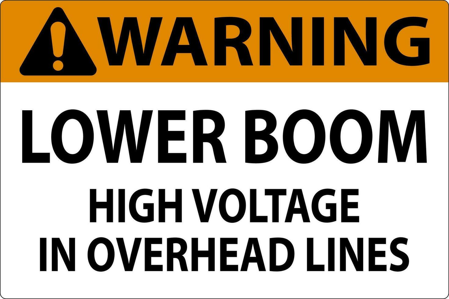 électrique sécurité signe avertissement - inférieur boom haute Tension dans aérien lignes vecteur