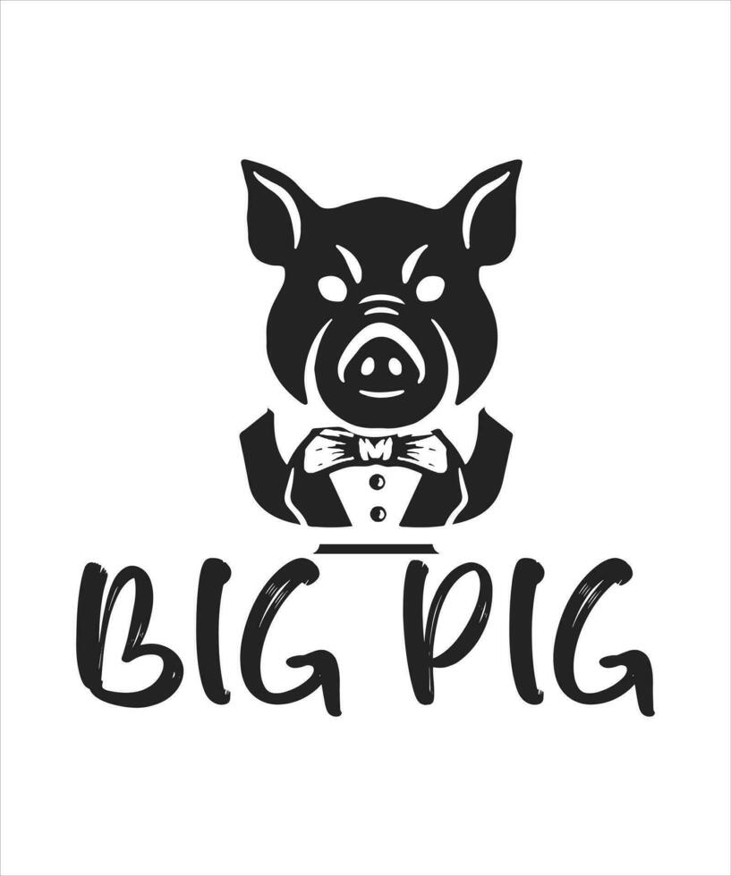 gros porc un barbecue Festival logo T-shirt conception vecteur