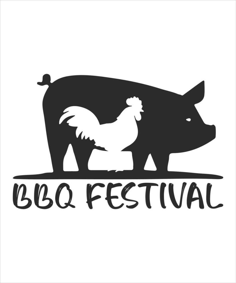 un barbecue Festival porc un barbecue logo T-shirt conception vecteur