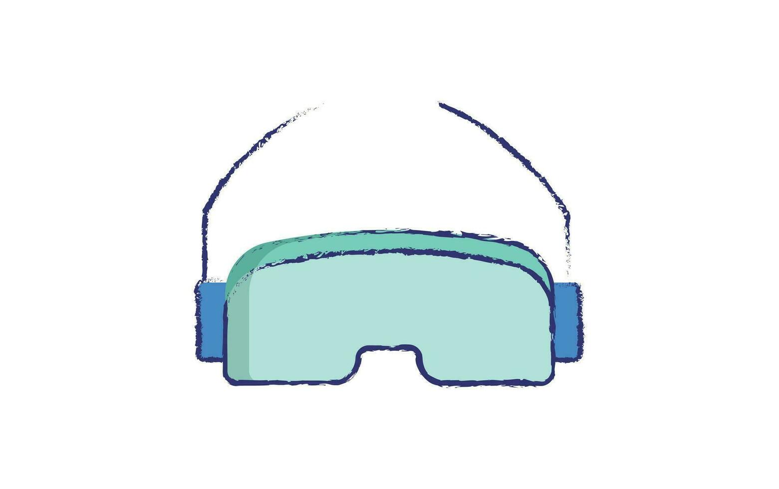 ski des lunettes de protection main tiré illustration vecteur