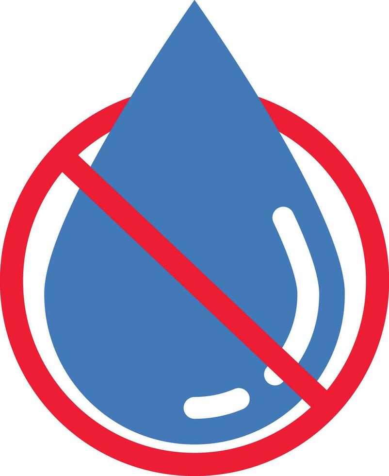 non l'eau interdiction icône signe vecteur