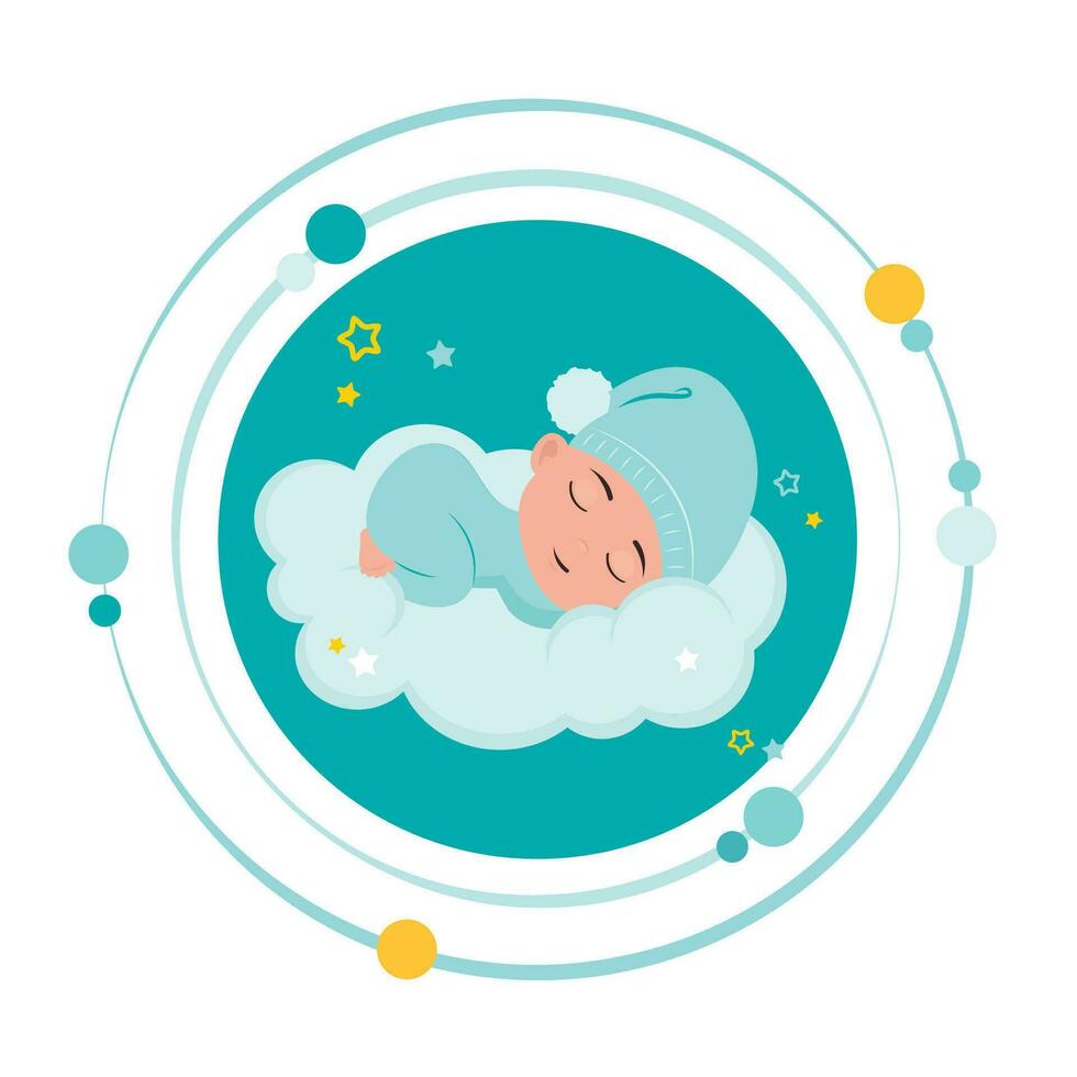 en train de dormir bébé garçon vecteur illustration graphique icône symbole