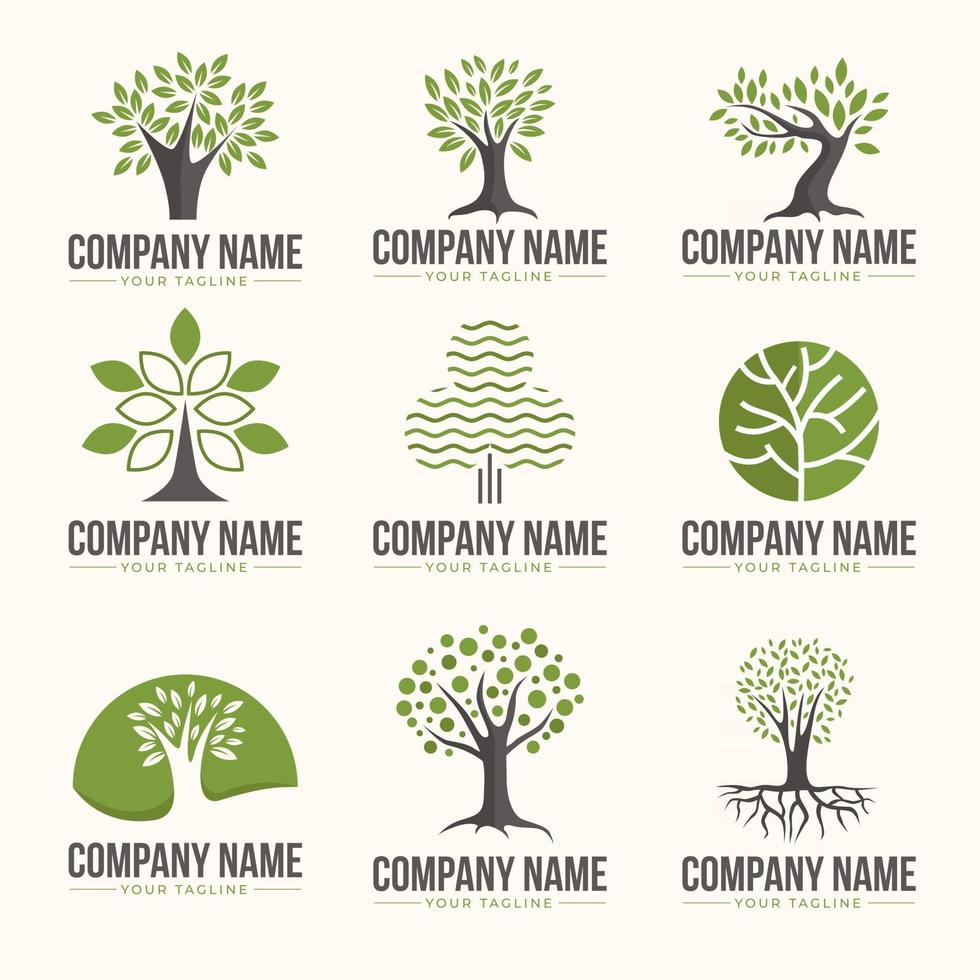 collection de logos d'arbres vecteur