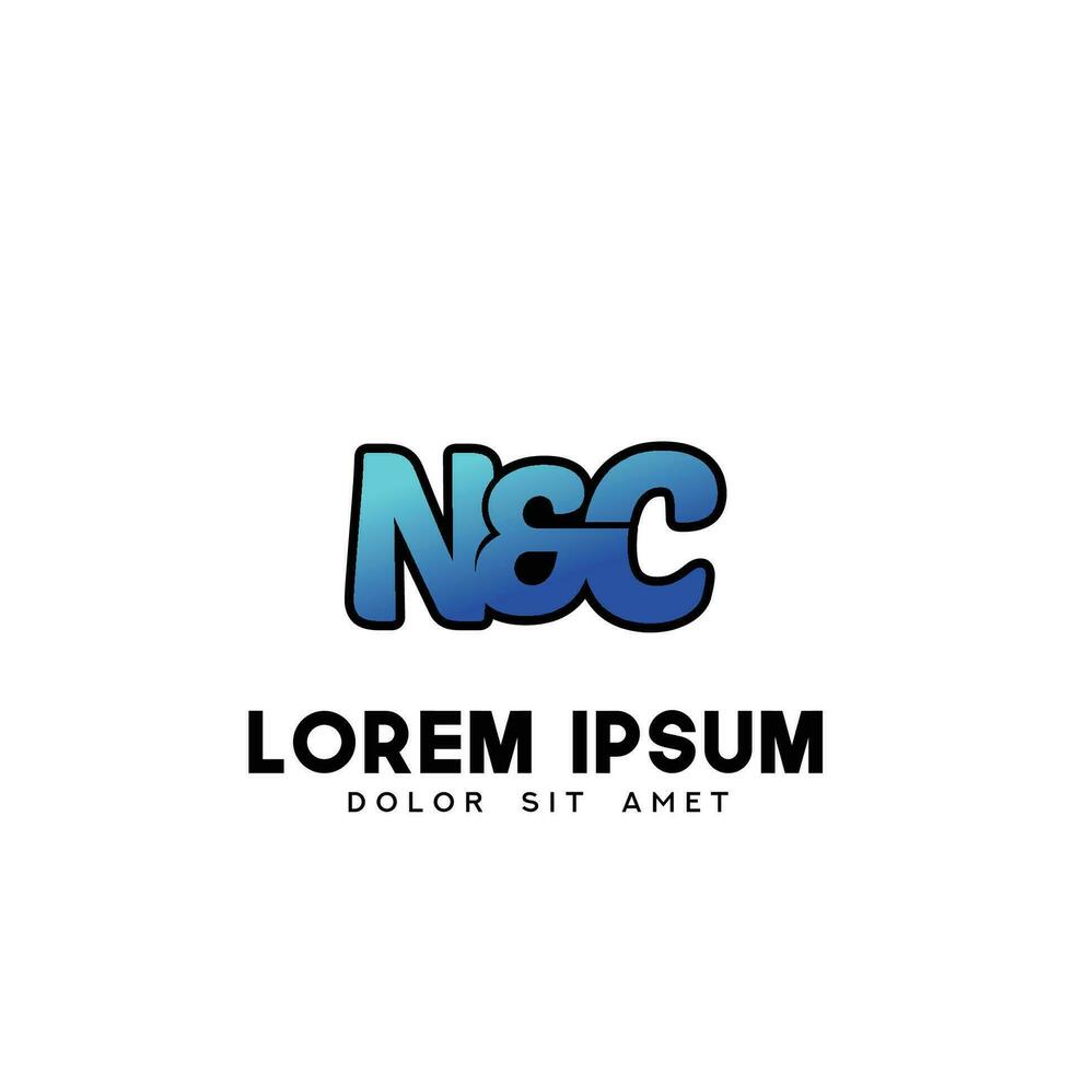 NC initiale logo conception vecteur