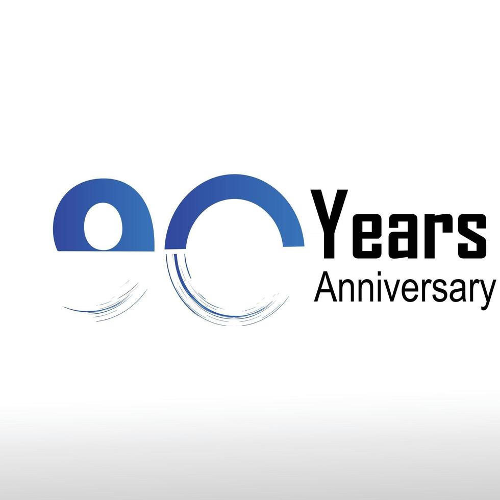 90 ans anniversaire logo vector illustration couleur blanche