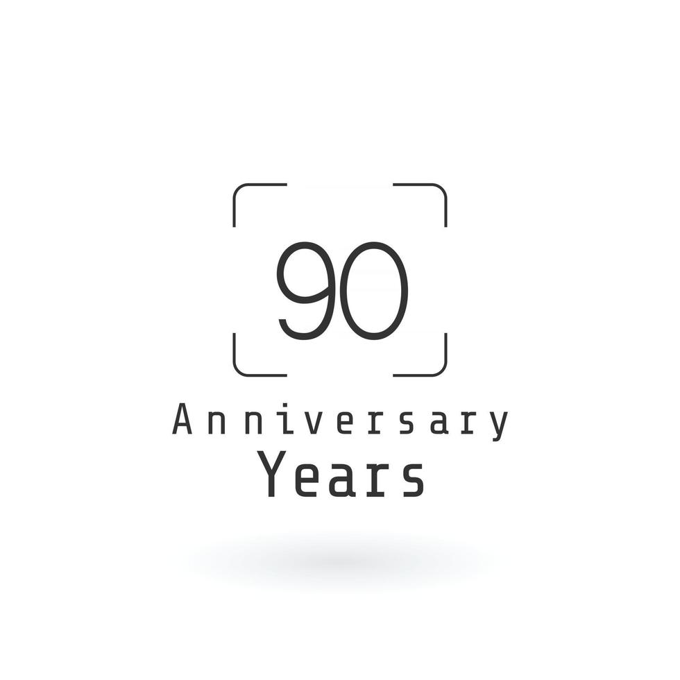 90 ans anniversaire logo vector illustration couleur blanche