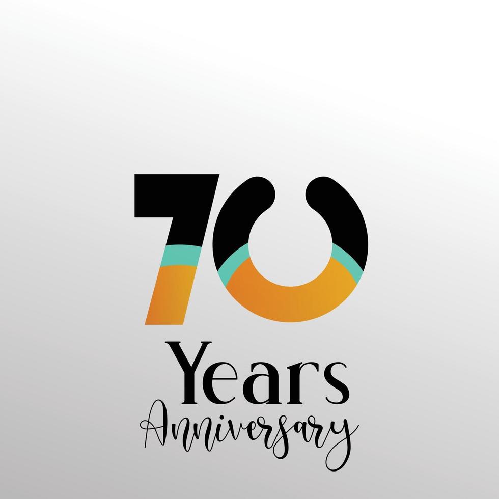 70 ans anniversaire logo vector illustration couleur blanche