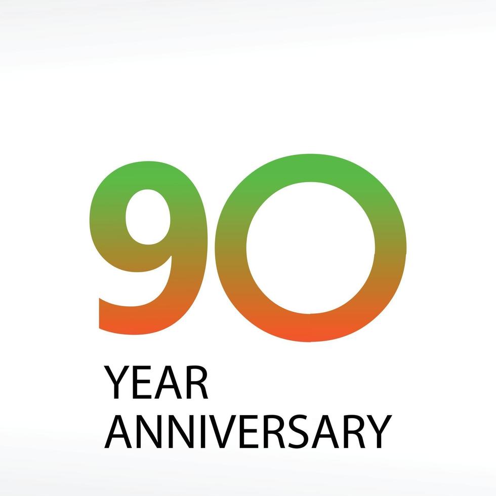 90 ans anniversaire logo vector illustration couleur blanche