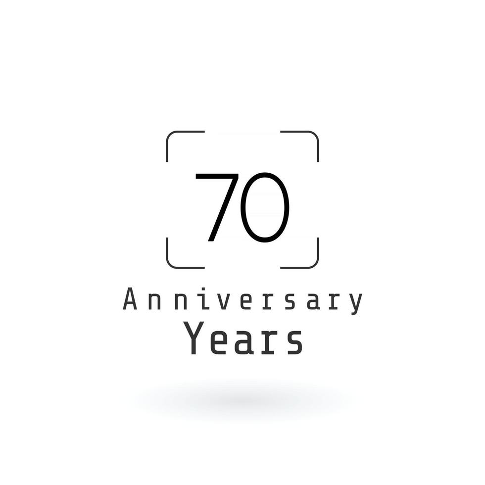 70 ans anniversaire logo vector illustration couleur blanche