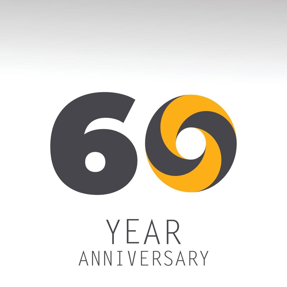 60 ans anniversaire logo vector illustration couleur blanche