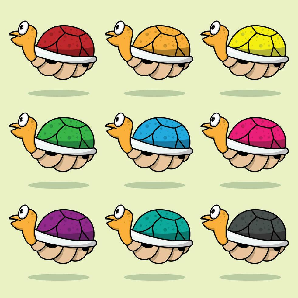 le illustration de tortue ennemi Jeu collection vecteur