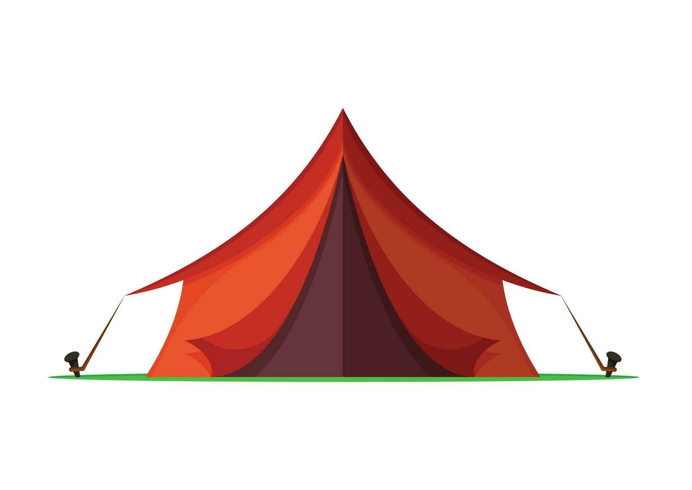 rouge Extérieur camping tente dans plat conception isolé sur blanc Contexte vecteur