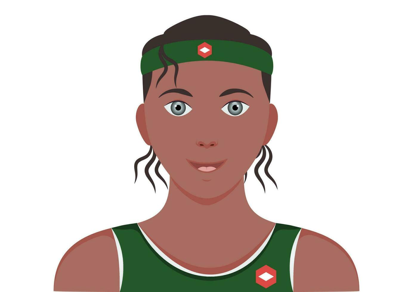 portrait de une basketball joueur clipart vecteur sur blanc Contexte