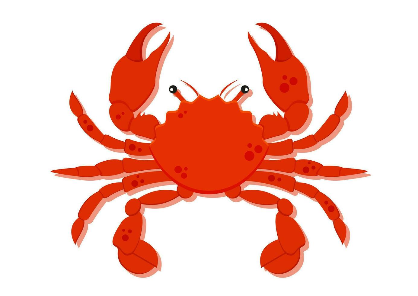 Crabe dessin animé personnage avec gros les griffes vecteur illustration