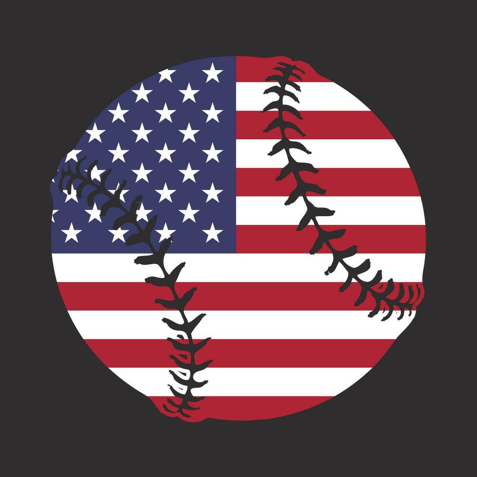base-ball avec Etats-Unis drapeau vecteur