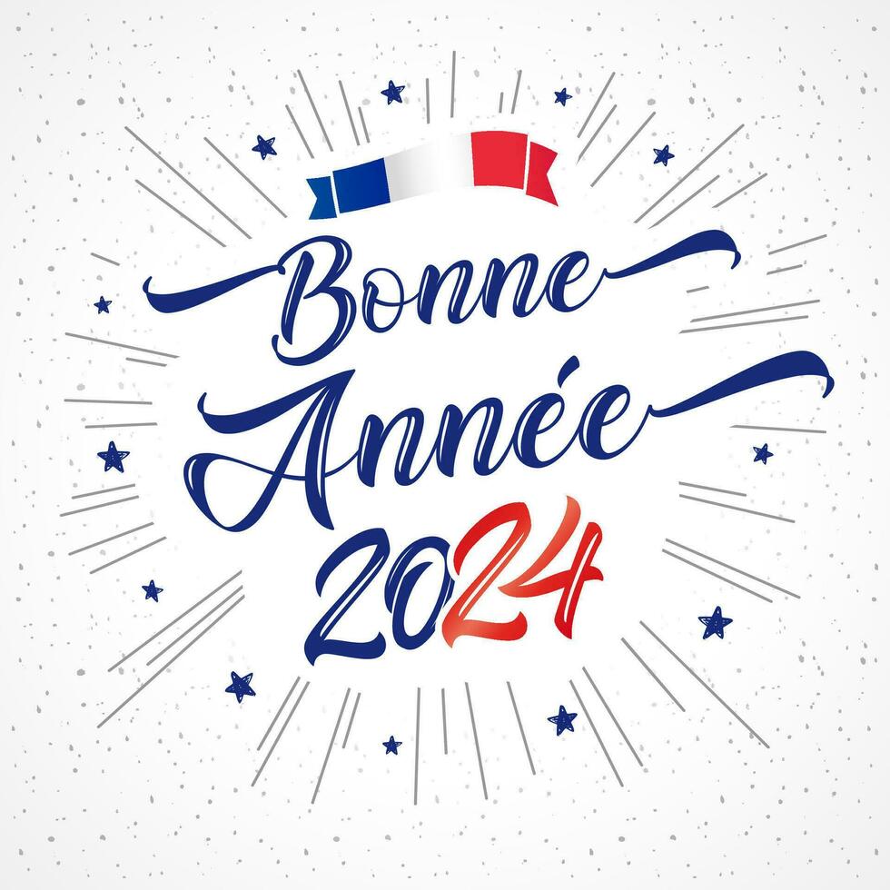 bonnet annee 2024 élégant caractères. français texte - content Nouveau an. vecteur