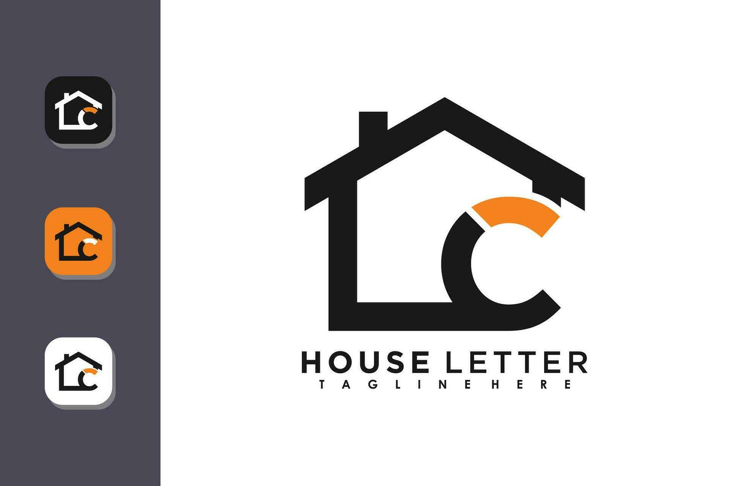 maison logo conception avec lettre c vecteur concept