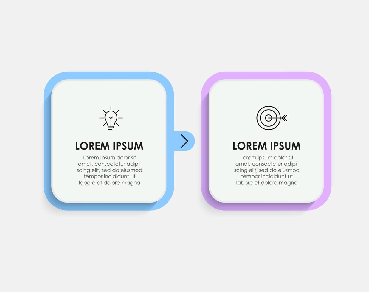 vecteur de modèle de conception infographique avec icônes et 2 options ou étapes